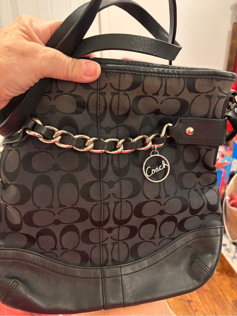 vintage Y2K-era Coach Signature Optic Chain Duffle Bag Coach shoulder bag